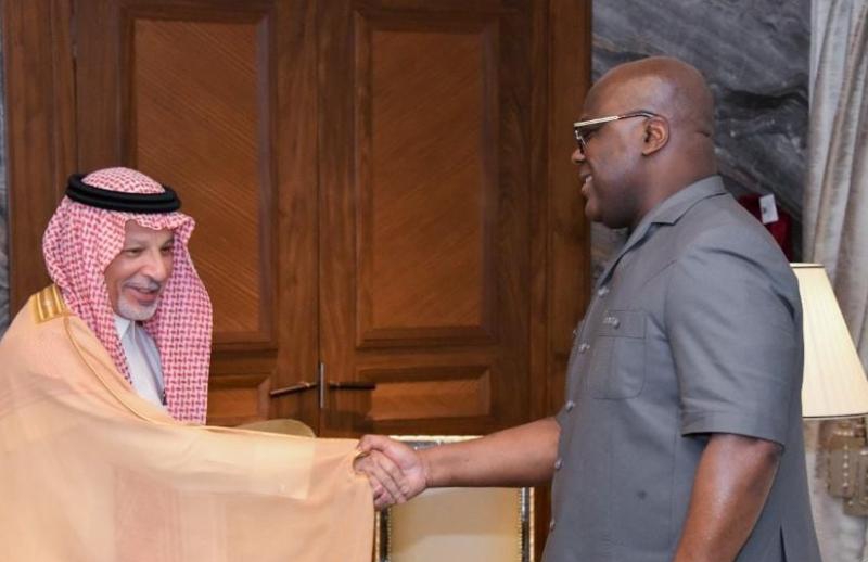 Lire la suite à propos de l’article Diplomatie : Félix Tshisekedi et Ahmed Bin Abdulaziz Qattan de l’Arabie Saoudite autour de la table